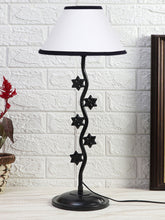 White & Black Cotton Zig Zag Star Table Lamp with Iron Base (AE07)